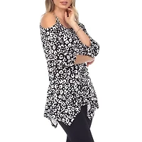 White Mark Womens Scoop Neck 3/4 Sleeve Tunic Top
