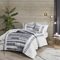 INK+IVY Serena 3 Piece Cotton Printed Comforter Set w/ trims