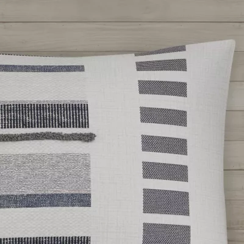 INK+IVY Serena 3 Piece Cotton Printed Duvet Cover Set w/ trims