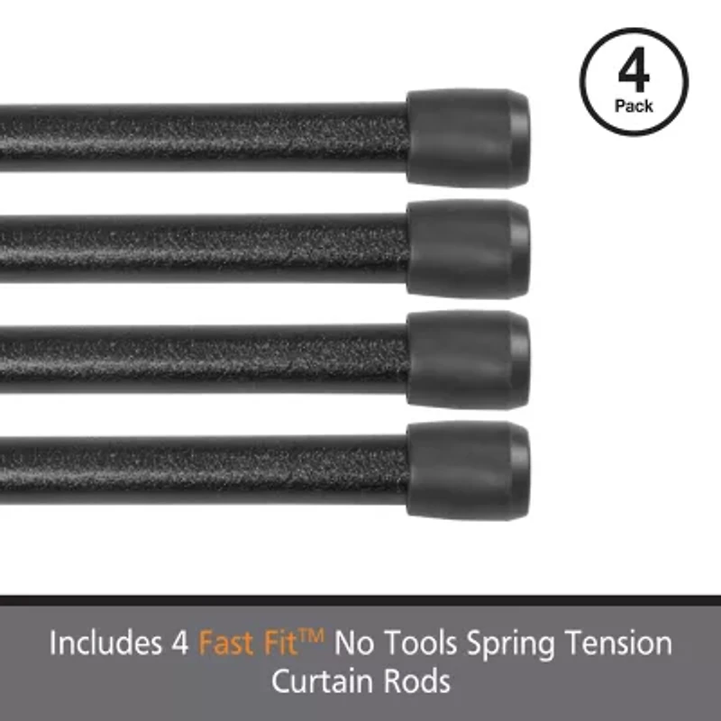 Kenney Fast Fit No Tools Pack 7/16 Tension Curtain Rod