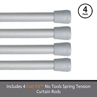 Kenney Fast Fit No Tools 4 Pack 7/16 Tension Curtain Rod