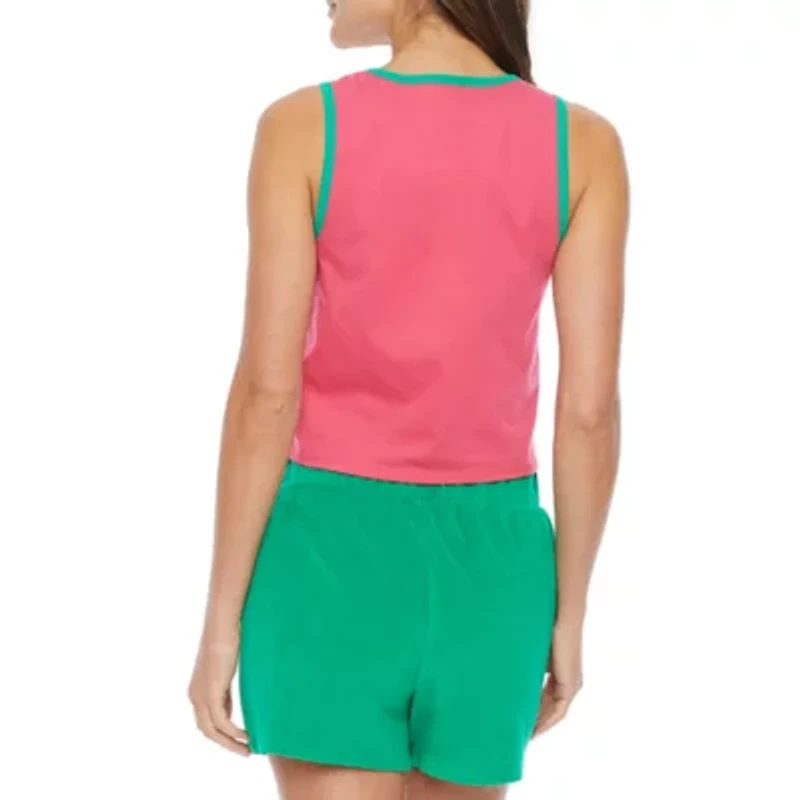 Juicy By Couture Ringer Womens Crew Neck Sleeveless Tank Top