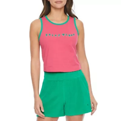 Juicy By Couture Ringer Womens Crew Neck Sleeveless Tank Top