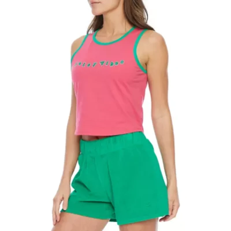 Juicy By Couture Ringer Womens Crew Neck Sleeveless Tank Top