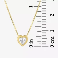 Diamond Addiction (G-H / Si2-I1) Womens 1/2 CT. T.W. Lab Grown White Diamond 10K Gold Heart 18 Inch Pendant Necklace