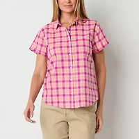 St. John's Bay Womens Tall Short Sleeve Blouse