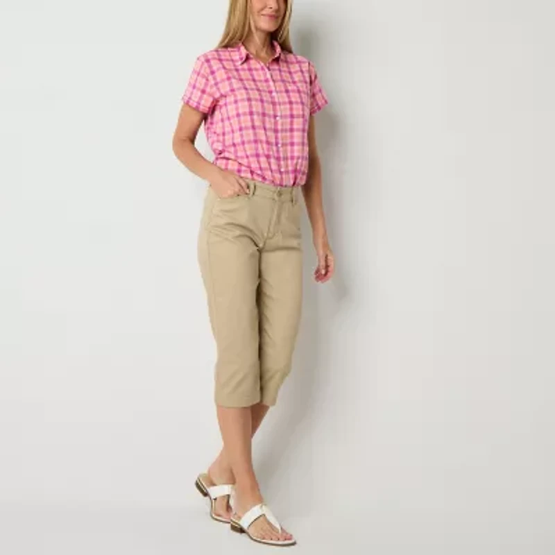 St. John's Bay Womens Tall Short Sleeve Blouse