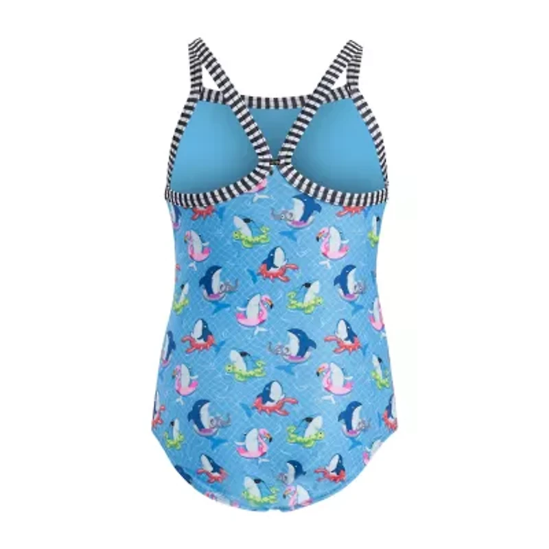 Dolfin Little & Big Kid Girls Easy-on + Easy-off Animal One Piece Swimsuit