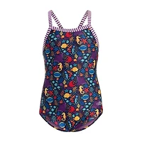Dolfin Little & Big Kid Girls Easy-on + Easy-off One Piece Swimsuit