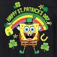 Mens Short Sleeve Spongebob St. Patrick's Day Graphic T-Shirt