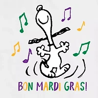 Mens Short Sleeve Peanuts Mardi Gras T-Shirt