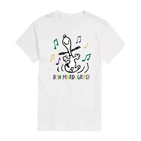 Mens Short Sleeve Peanuts Mardi Gras T-Shirt