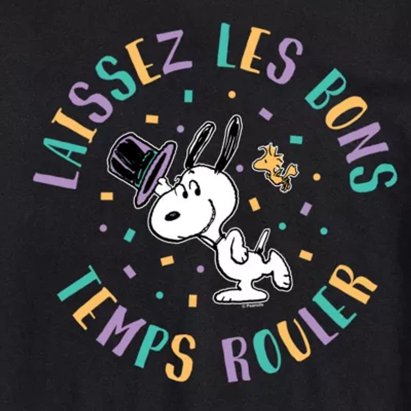 Mens Short SleevePeanuts Mardi Gras Graphic T-Shirt