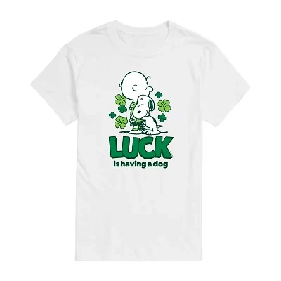 Mens Short Sleeve Peanuts St. Patrick's Day Graphic T-Shirt