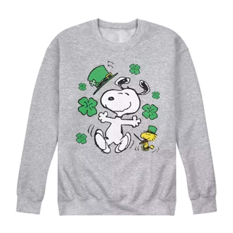 Mens Long Sleeve Peanuts St. Patrick's Day Sweatshirt