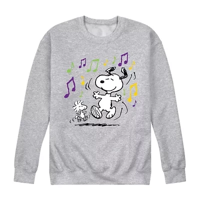 Mens Long Sleeve Peanuts Mardi Gras Sweatshirt