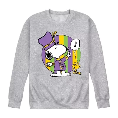 Mens Long Sleeve Peanuts Mardi Gras Sweatshirt