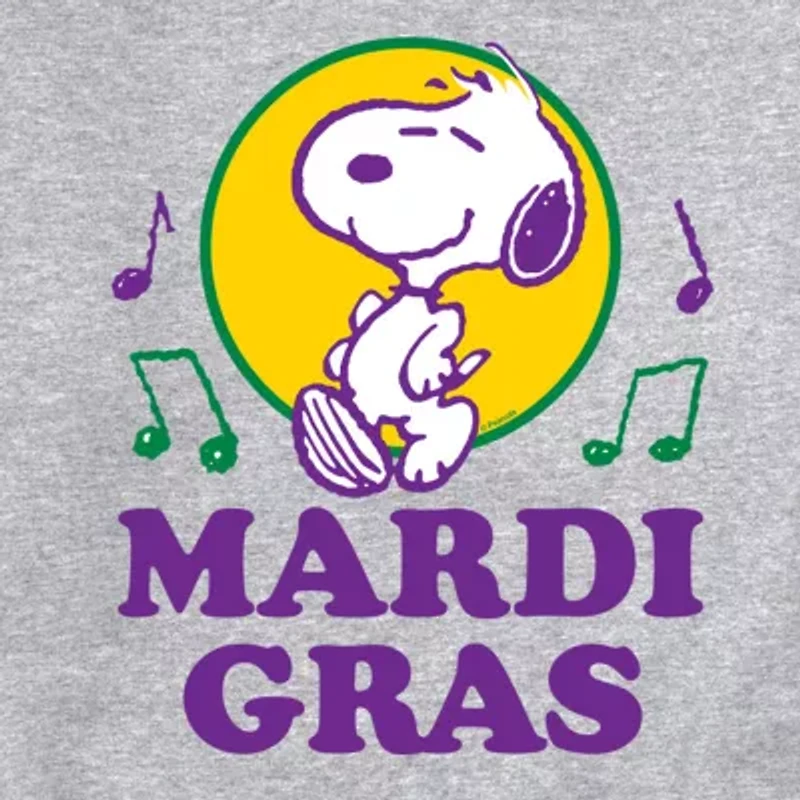 Mens Long Sleeve Peanuts Mardi Gras Sweatshirt
