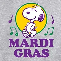 Mens Long Sleeve Peanuts Mardi Gras Sweatshirt