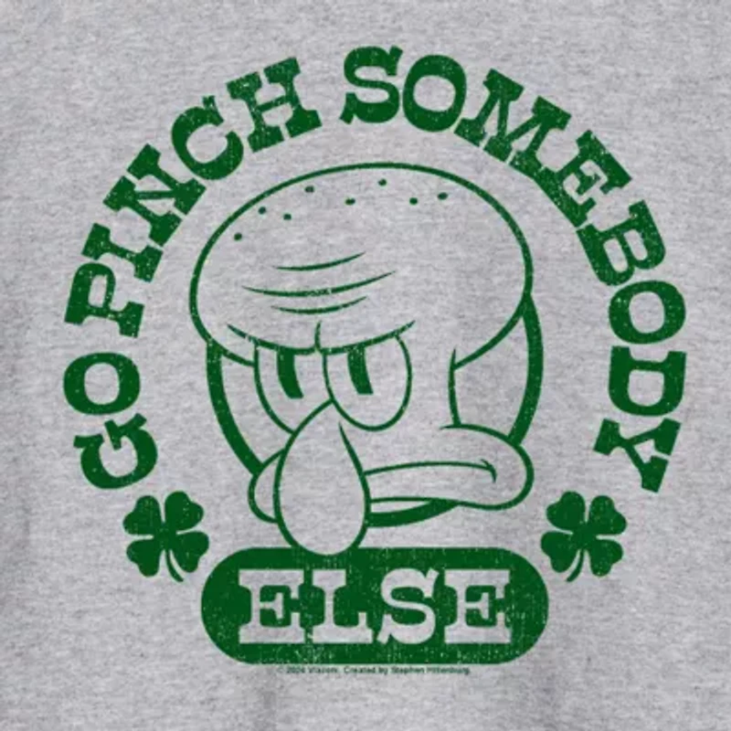 Mens Long Sleeve Spongebob St. Patrick's Day Graphic T-Shirt