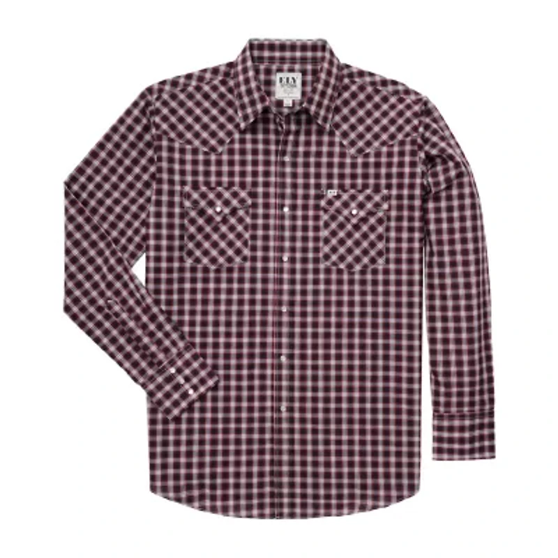 Ely Cattleman Classic Check Mens Long Sleeve Western Shirt
