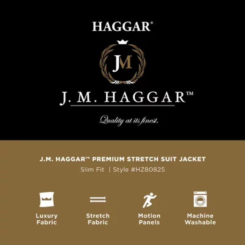 Haggar JMH 4 Way Stretch Houndstooth Mens Slim Fit Suit Jacket
