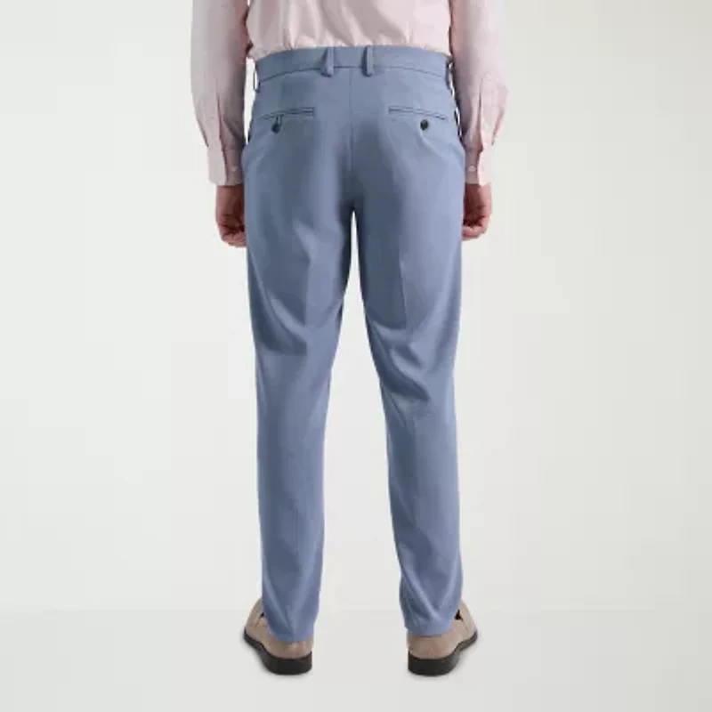 Haggar Smart Wash Tonal Plaid Mens Stretch Fabric Slim Fit Flat Front Suit Pant