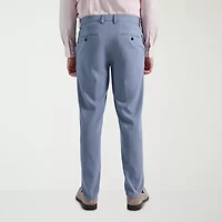 Haggar Smart Wash Tonal Plaid Mens Stretch Fabric Slim Fit Flat Front Suit Pant