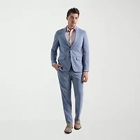 Haggar Smart Wash Tonal Plaid Mens Stretch Fabric Slim Fit Suit Jacket