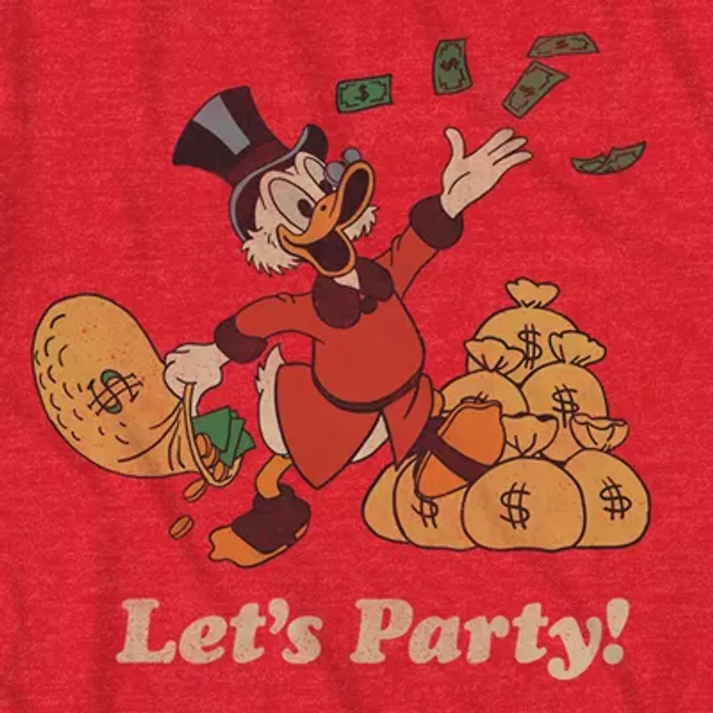 Mens Crew Neck Short Sleeve Regular Fit Duck Tales Big and Tall Graphic T-Shirt