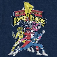 Mens Crew Neck Short Sleeve Regular Fit Power Rangers Big and Tall Graphic T-Shirt