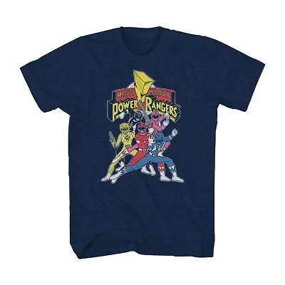 Mens Crew Neck Short Sleeve Regular Fit Power Rangers Big and Tall Graphic T-Shirt