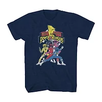 Mens Crew Neck Short Sleeve Regular Fit Power Rangers Big and Tall Graphic T-Shirt