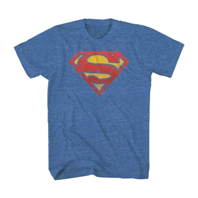 Mens Crew Neck Short Sleeve Regular Fit Superman Big and Tall Graphic T-Shirt