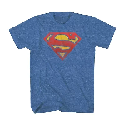 Mens Crew Neck Short Sleeve Regular Fit Superman Big and Tall Graphic T-Shirt