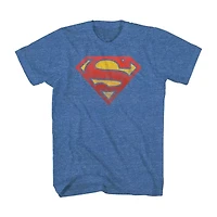 Mens Crew Neck Short Sleeve Regular Fit Superman Big and Tall Graphic T-Shirt
