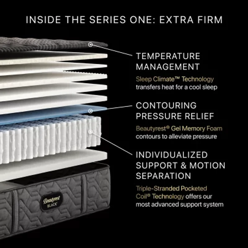 Beautyrest Black® Series One 13.5" Extra Firm Tight Top - Mattress + Adjustable Base