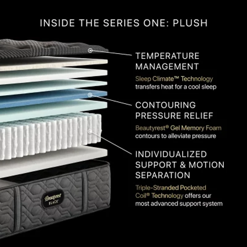 Beautyrest Black® Series One 14" Plush Tight Top - Mattress + Adjustable Base