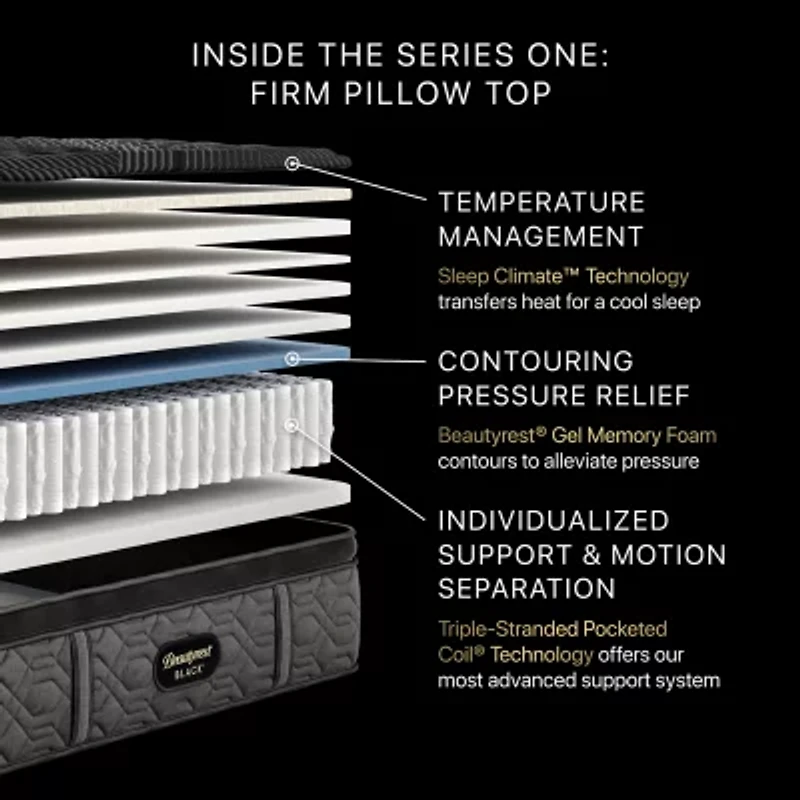 Beautyrest Black® Series One 14.25" Firm Pillow Top - Mattress + Adjustable Base