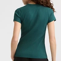 Champion Womens Rib Crew Neck Short Sleeve T-Shirt