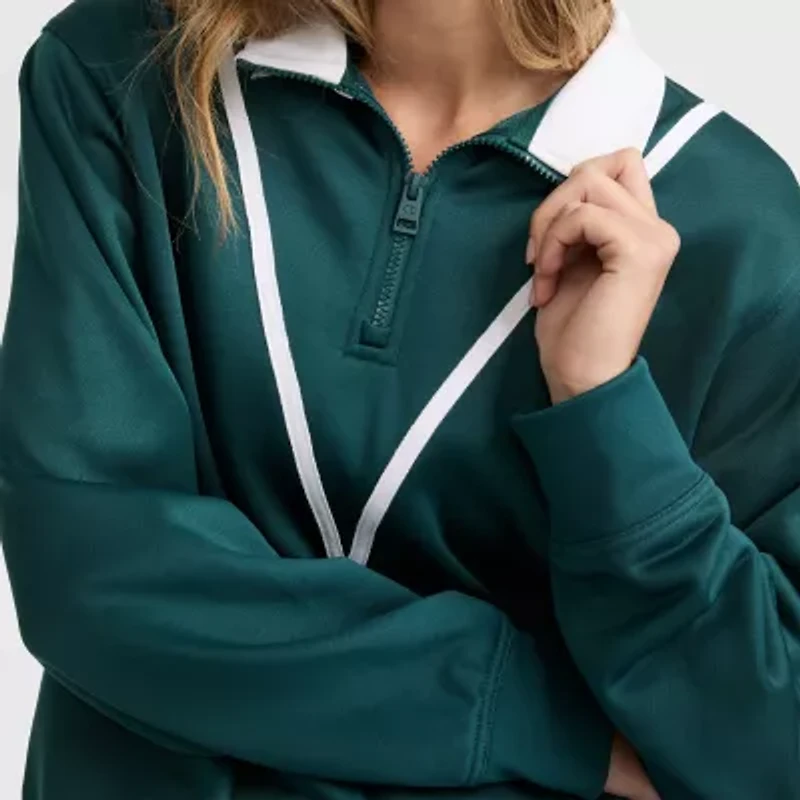 Champion Womens Mock Neck Long Sleeve Active Quarter-Zip Pullover