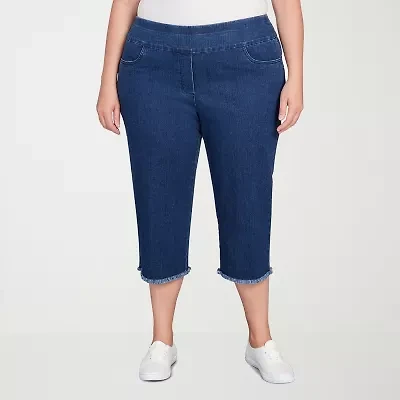 Alfred Dunner Classics Womens Plus Straight Capri Pant