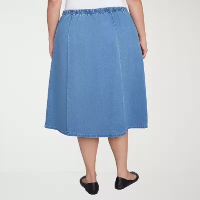 Alfred Dunner Classics Womens Denim Skirt Plus
