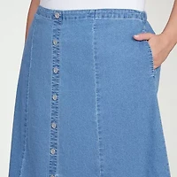 Alfred Dunner Classics Womens Denim Skirt Plus