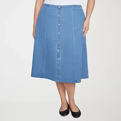 Alfred Dunner Classics Womens Denim Skirt Plus