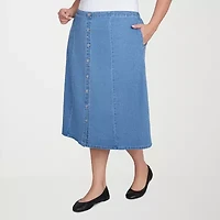 Alfred Dunner Classics Womens Denim Skirt Plus