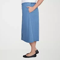 Alfred Dunner Classics Womens Denim Skirt Plus