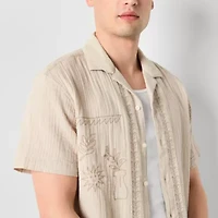 Arizona Mens Embroidered Button-Down Shirt