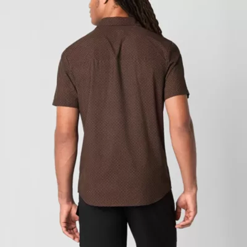Stylus Mens Short Sleeve Regular Fit Button-Down Shirt