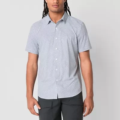 Stylus Mens Short Sleeve Regular Fit Button-Down Shirt